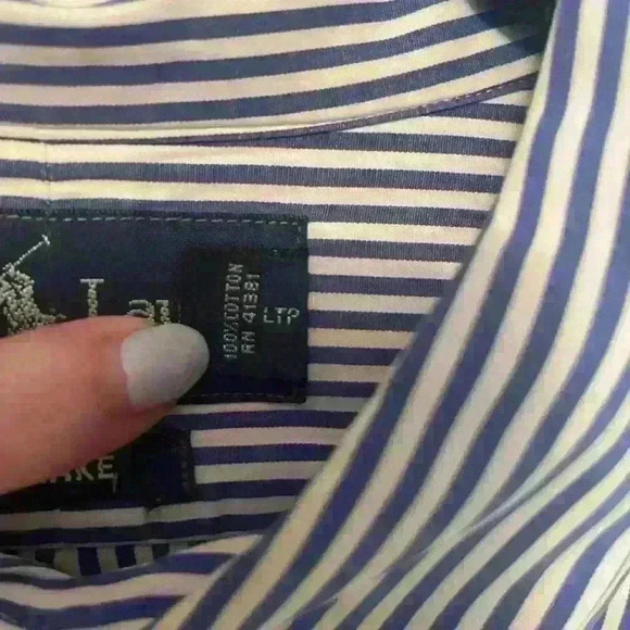 Polo Ralph Lauren Dress Shirt Blake Long Sleeve Striped Button Up Mens XL EUC - Picture 3 of 5